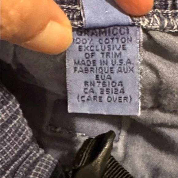 Vintage Gramicci Belted Ripstop Cotton Twill Shorts Blue Pull On Pockets-Medium - Picture 7 of 8